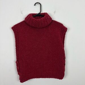 Handmade Knitted Pullover Turtleneck Sweater Sz S